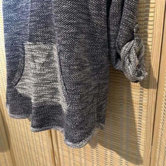 Kensie Performance Drawstring Cowlneck Half Sleeve Sweater Kangaroo Pocket Small - Picture 6 of 16